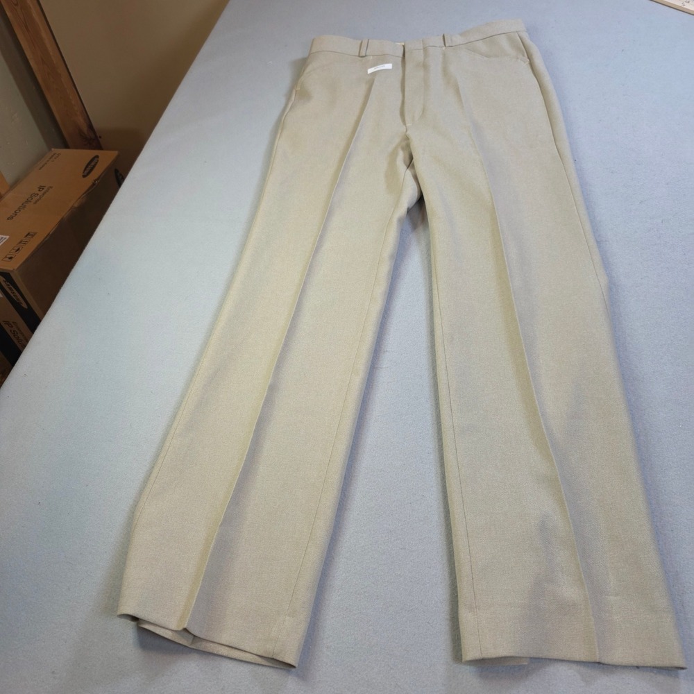 Farah Flex Mens Vintage Khaki Dress Slacks Tan Straight Leg Trousers 32x29